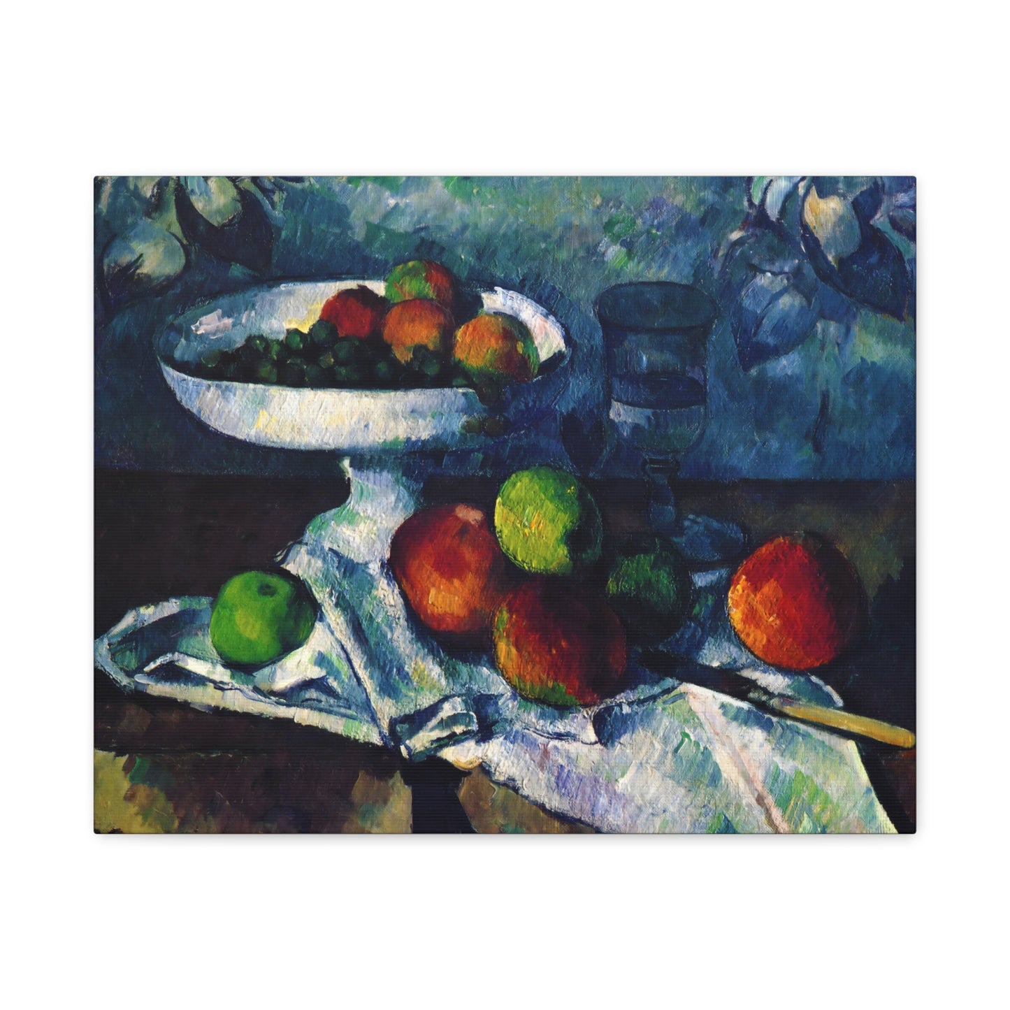 Fruit Bowl, Glass, and Apples By Paul Cézanne