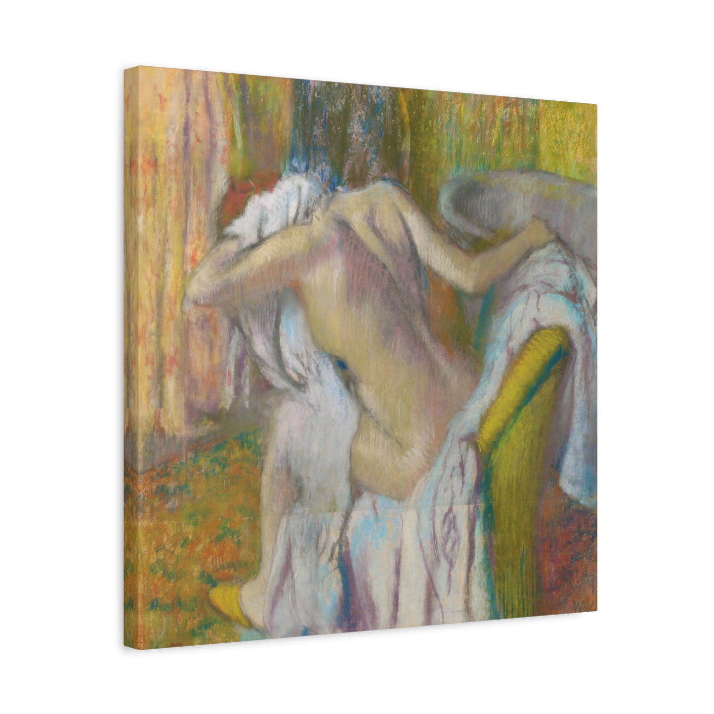 After the Bath, Woman Drying Herself By Edgar Degas