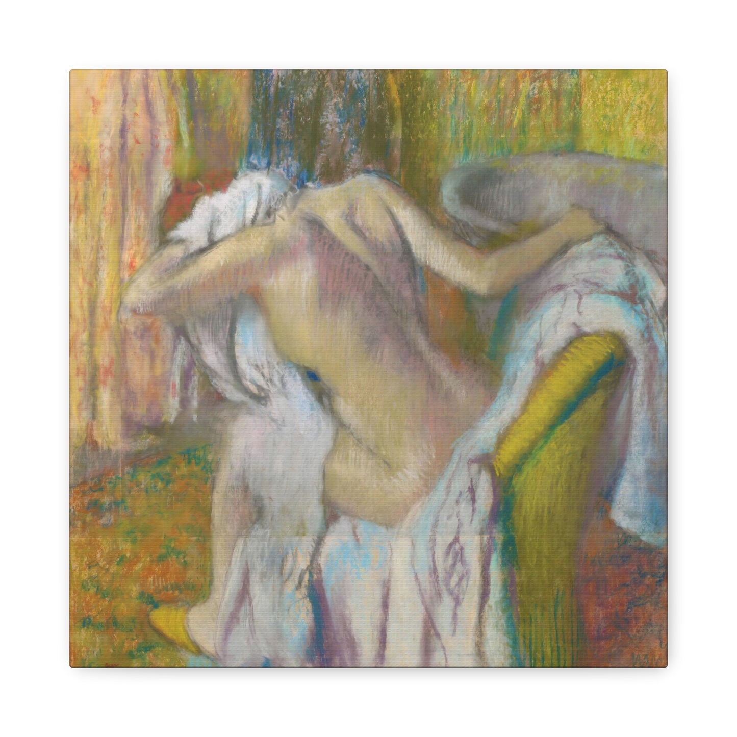 After the Bath, Woman Drying Herself By Edgar Degas