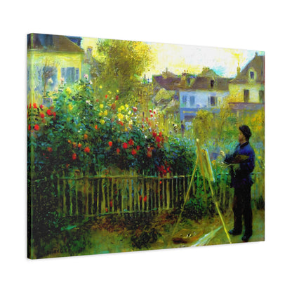 Monet Painting in His Garden at Argenteuil By Pierre-Auguste Renoir