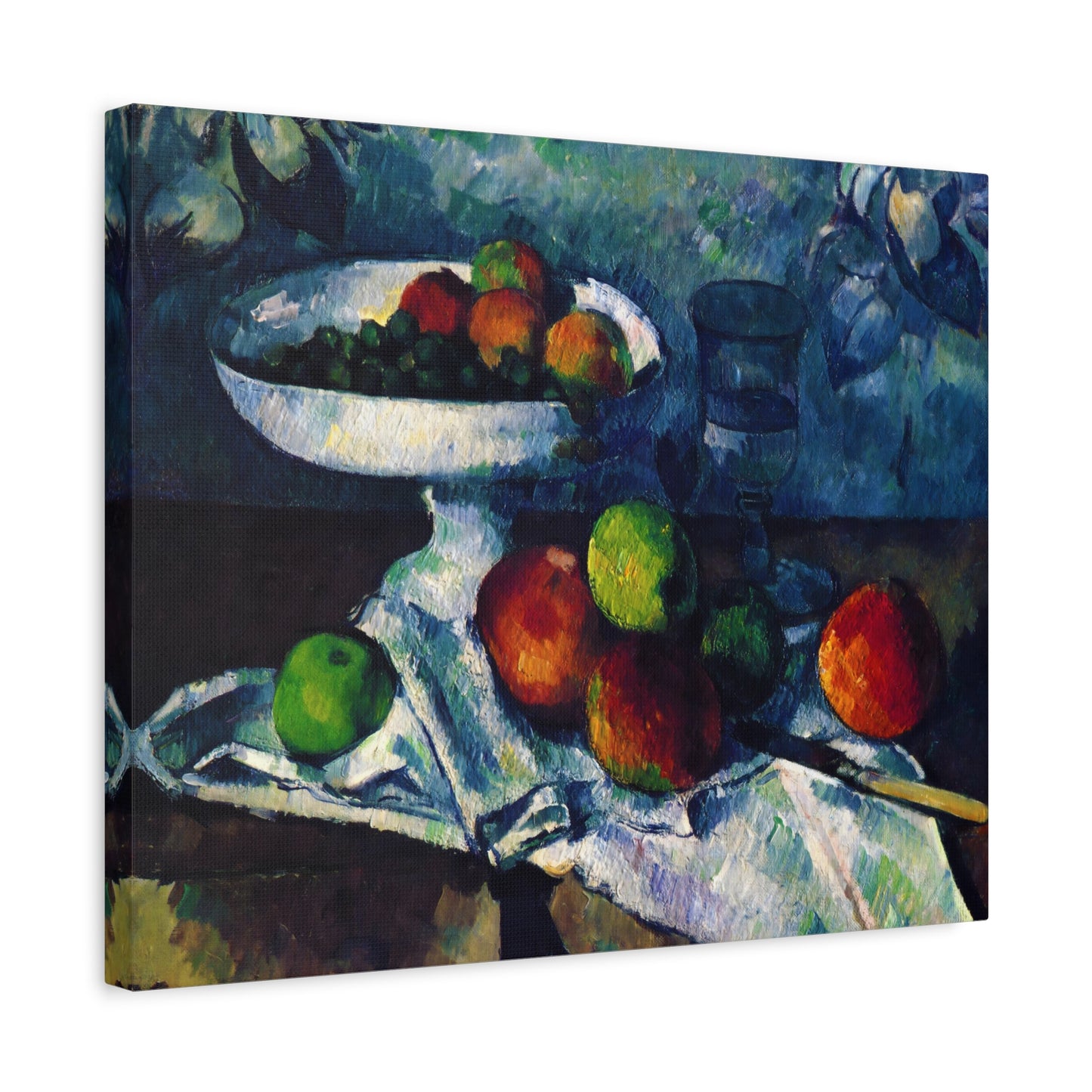 Fruit Bowl, Glass, and Apples By Paul Cézanne