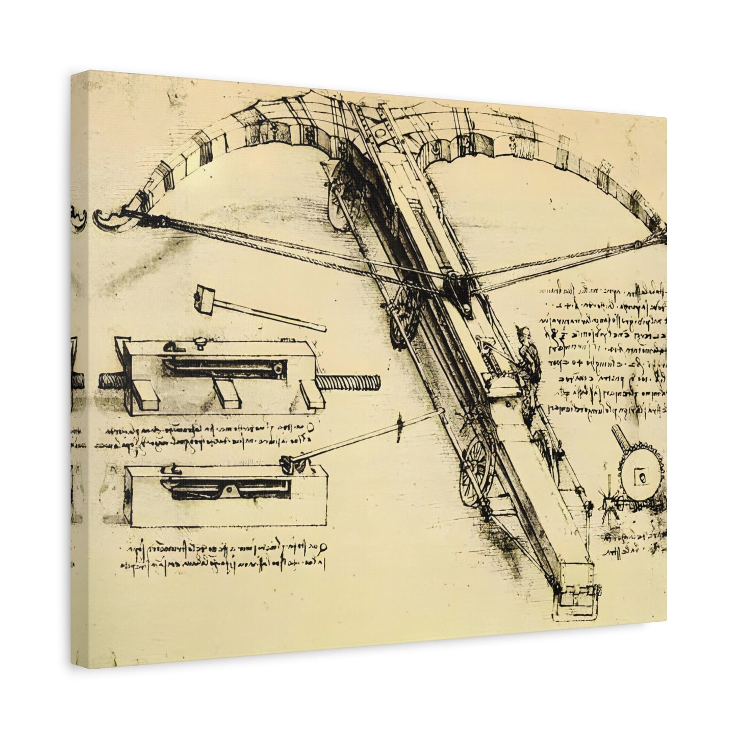 Design for a Giant Crossbow By Leonardo da Vinci