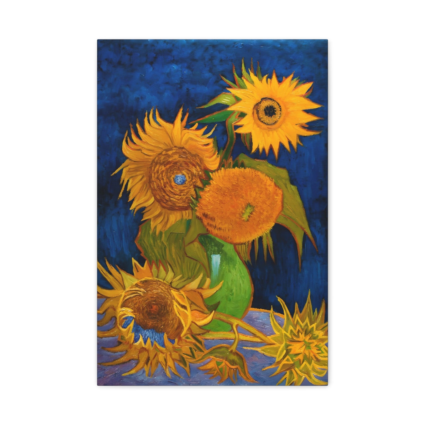 Vase with Five Sunflowers By Vincent van Gogh