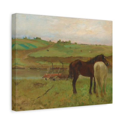 Horses in a Meadow By Edgar Degas