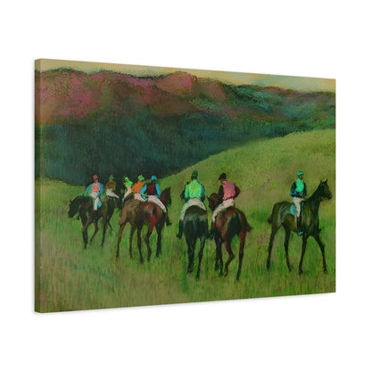 Racehorses in a Landscape By Edgar Degas