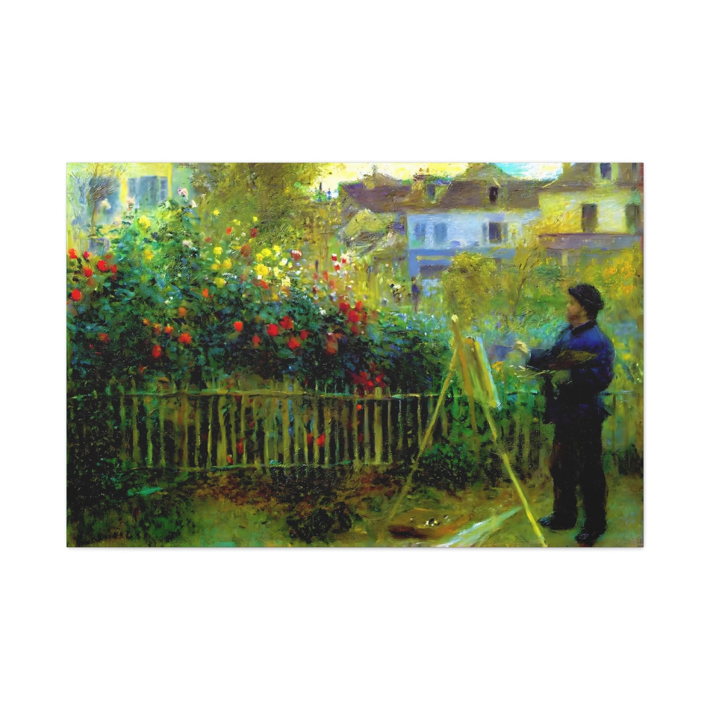 Monet Painting in His Garden at Argenteuil By Pierre-Auguste Renoir