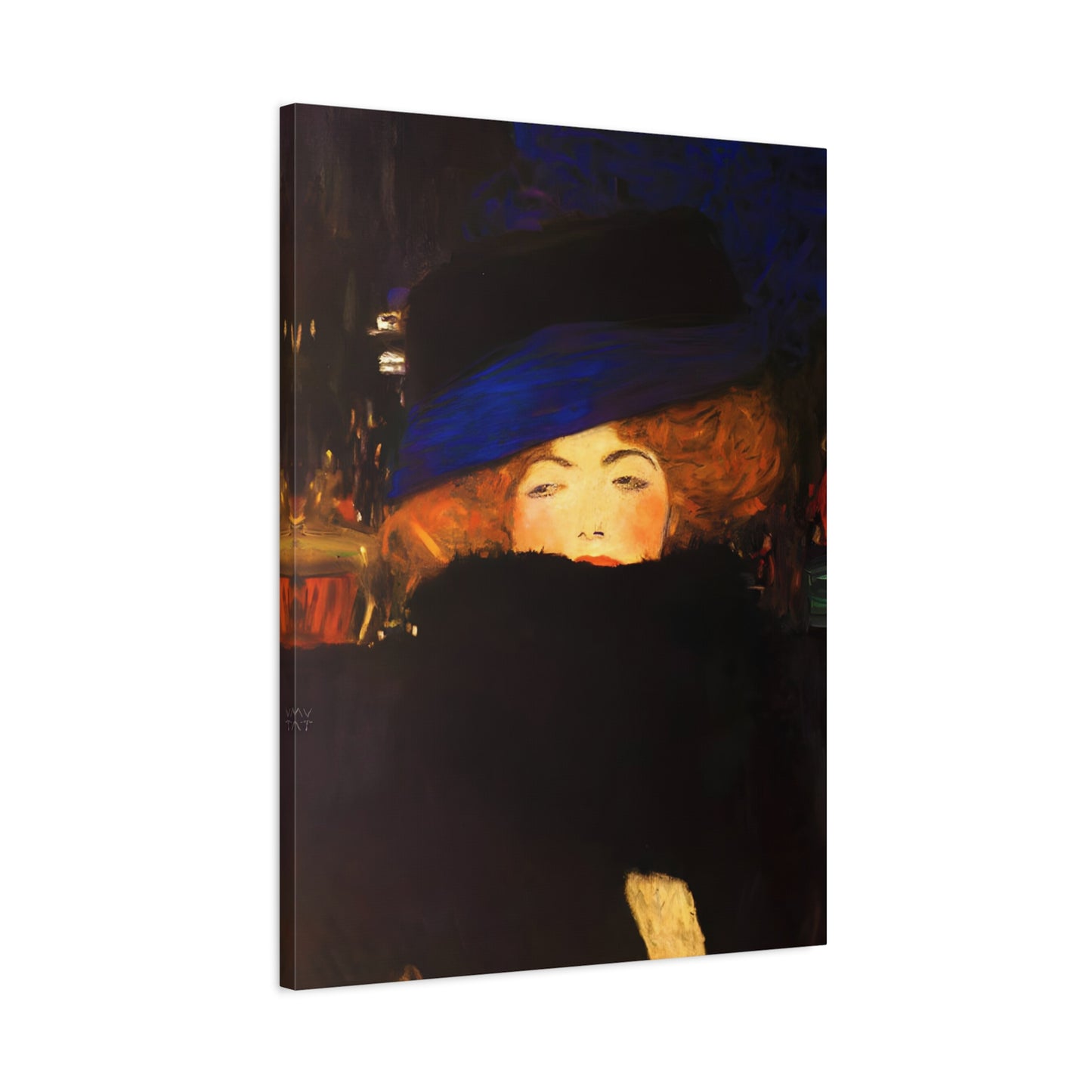 Lady with Hat and Feather Boa By Gustav Klimt