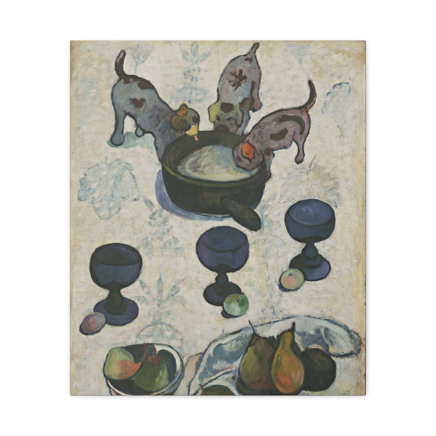 Still Life with Three Puppies By Eugène Henri Paul Gauguin