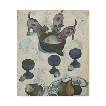 Still Life with Three Puppies By Eugène Henri Paul Gauguin