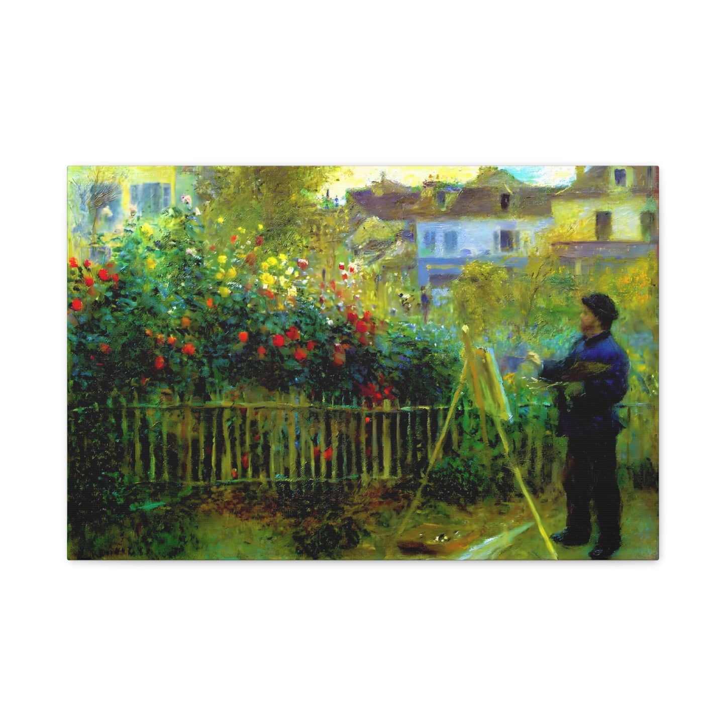 Monet Painting in His Garden at Argenteuil By Pierre-Auguste Renoir