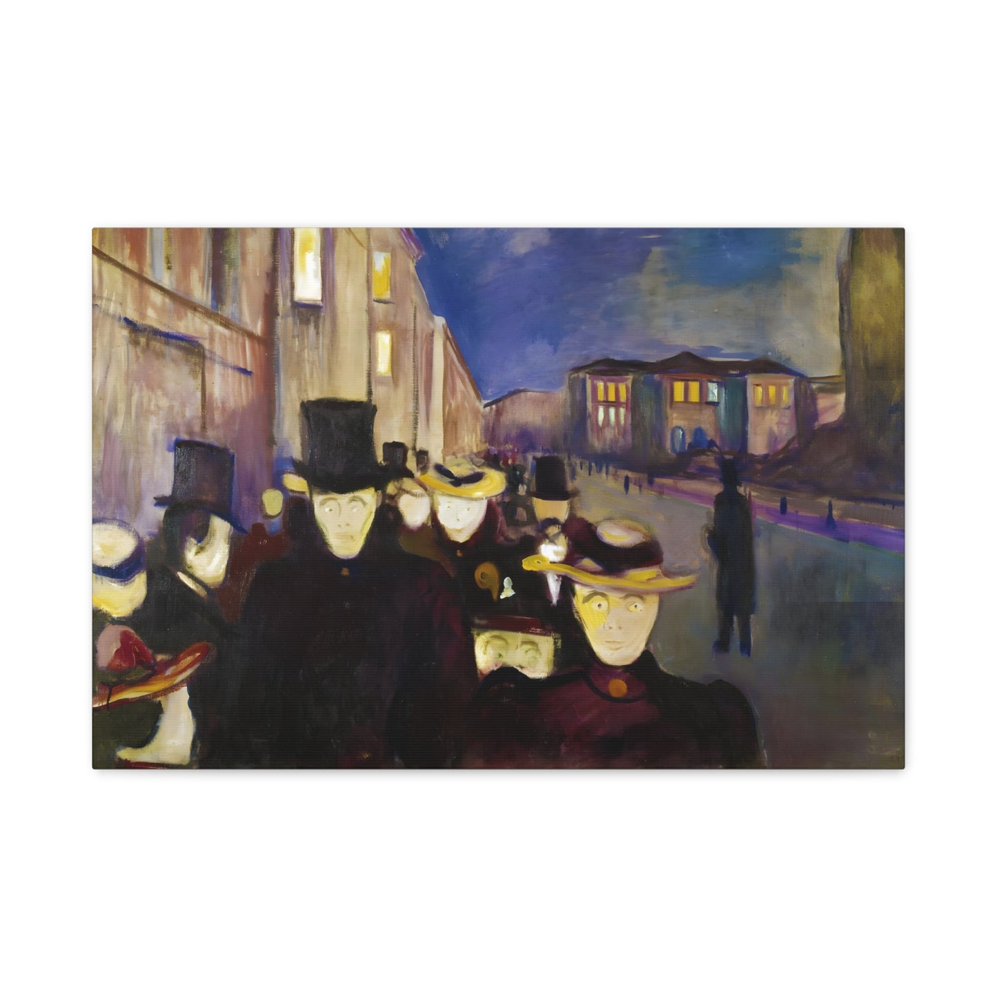 Evening on Karl Johan Street By Edvard Munch